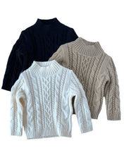 Load image into Gallery viewer, Dani Mockneck Cable Knit Sweater - Maple Sugar
