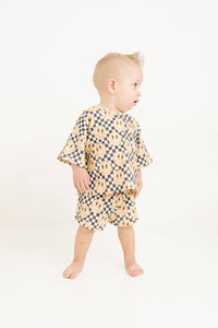 Lightning Checkered Smiley Slouchy Set