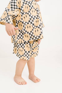 Lightning Checkered Smiley Slouchy Set