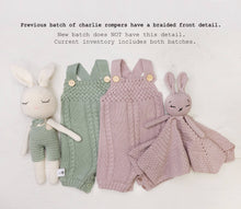 Load image into Gallery viewer, Charlie Knit Spring Romper Baby Boys Girls Easter: Sage / 3-6m
