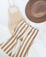 Load image into Gallery viewer, Blakely Boho Bell Bottoms - Tan Stripes
