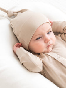 Organic Baby Classic Knotted Hat - Clay: NB