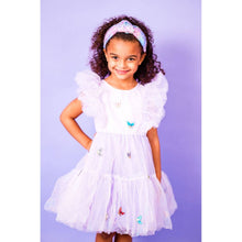 Load image into Gallery viewer, Girls Butterfly Patch Lilac Iridescent Tulle Dress
