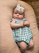 Load image into Gallery viewer, Blue Gingham / Organic Smocked Set (Baby - Kids)
