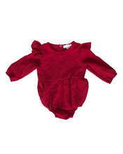 Load image into Gallery viewer, Rhodes Bubble Shorty Romper - Scarlett: 0-3months
