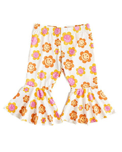 Lina Pleated Bell Bottoms - Far Out Floral