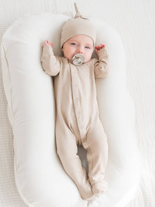 Organic Baby Skylar Footed Sleeper - Clay