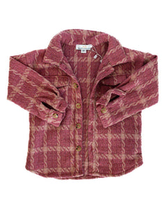 Kinsley Shirt Jacket - Pink Plaid Twill