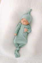 Load image into Gallery viewer, Knotted Baby Gown and Hat Set (Newborn - 3 mo.) - Mint: Hat
